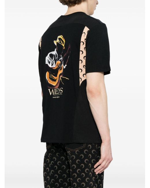 T-shirt con design patchwork di MARINE SERRE in Black da Uomo