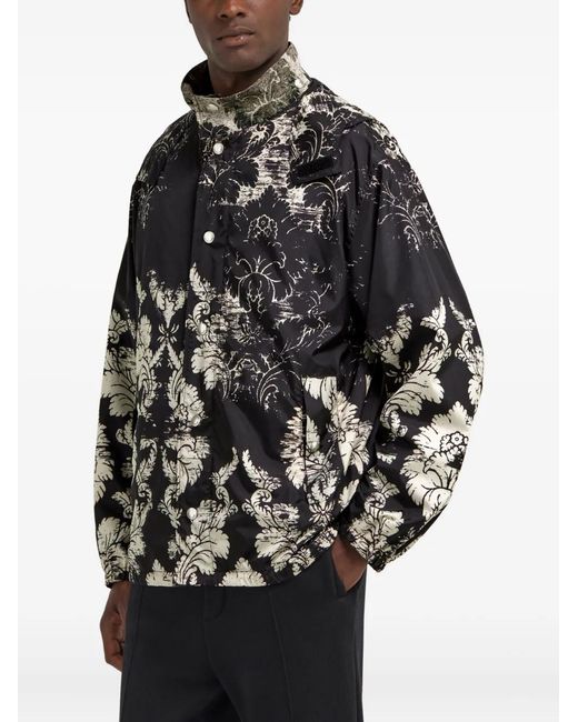 Roberto Cavalli Gray Broccato-Print Jacket for men