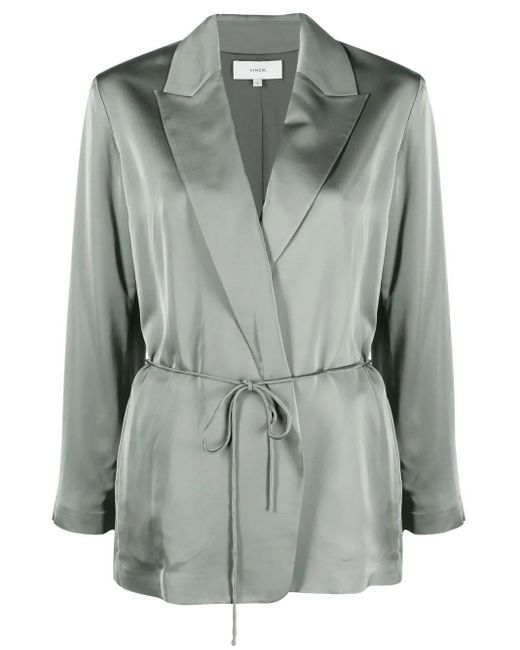 Blazer Doppiopetto Con Scollo A V di Vince in Gray