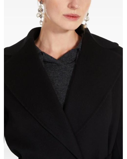 Max Mara Black Belted Wrap Coat