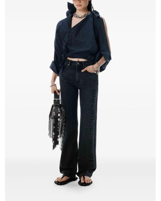 Alexander Wang Blue Logo-Detail Jeans