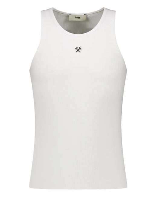 GmbH White Nasser Ribbed Tank Top