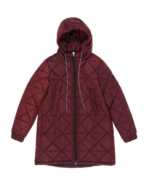 Bimba Y Lola Red Hooded Puffer Coat