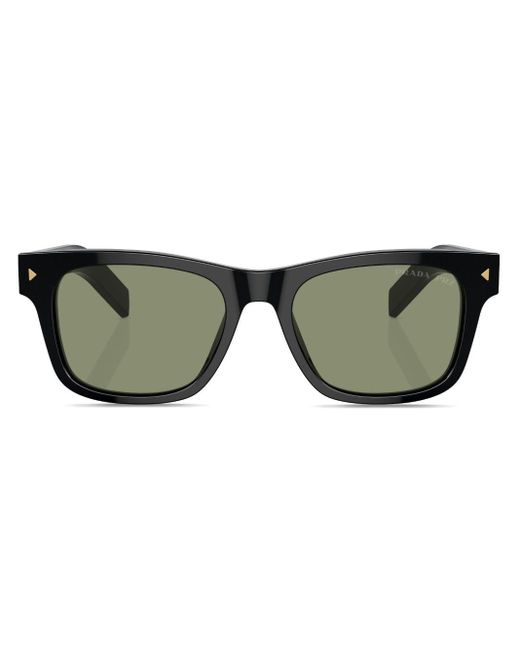 Prada Eckige Sonnenbrille mit Logo-Gravur in Green für Herren