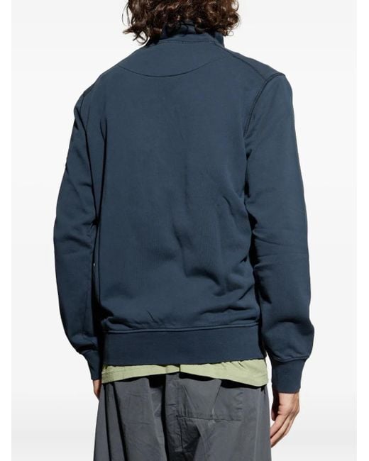 Stone Island Blue Logo-Patch Sweatshirt for men