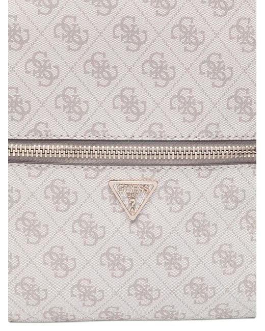 Guess Gray Manhattan Ii Patterned Zip Backpack