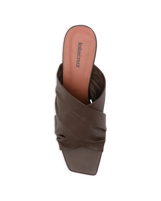 Lola Cruz Brown Arabella Twisted Mules