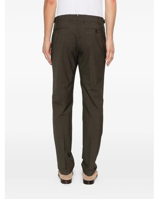 Berwich Gray Pantalon Plissé À Bandes Contrastantes for men