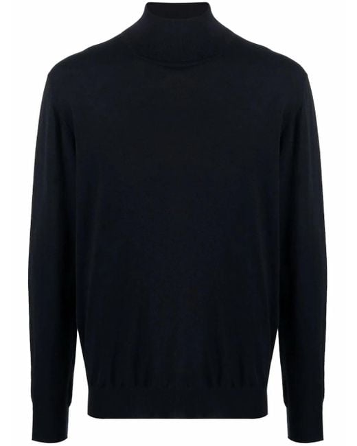 Billionaire Blue Fine-Knit Roll-Neck Jumper for men