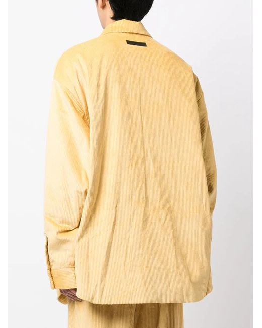 Fear Of God Yellow Corduroy Zip-Up Shirt Jacket for men