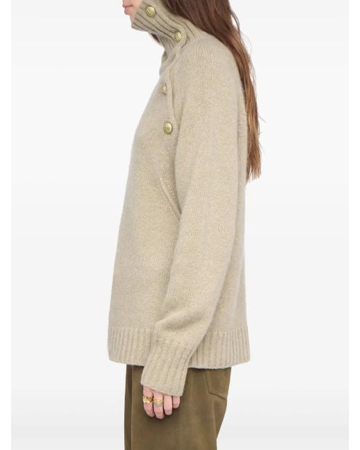 Zadig & Voltaire Natural Mora Side Button Sweater