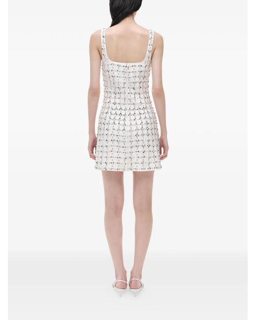 Jonathan Simkhai White Ziva Floral-Embellished Mini Dress