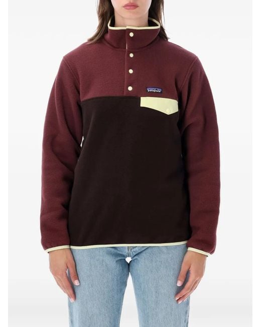 Patagonia Red Synchilla Snap-T Colour-Block Sweatshirt