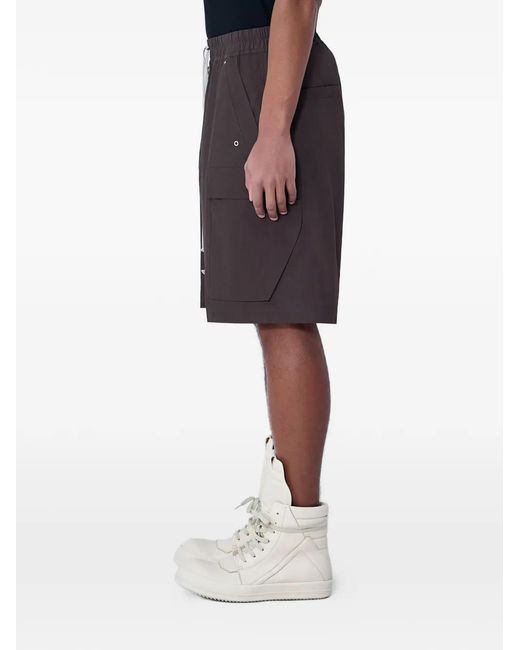 Rick Owens Gray Elasticated Cargo Shorts for men