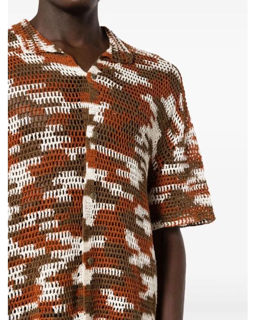 Camisa de punto de ganchillo Amir Slama de hombre de color Brown
