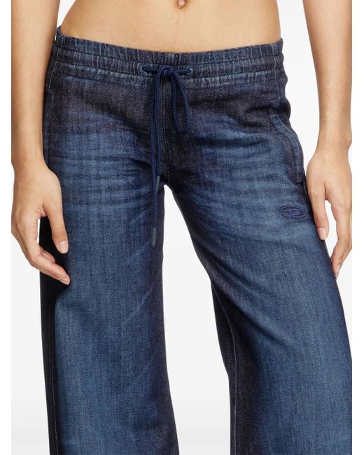 DIESEL D-Ainty Jeans Met Wijde Pijpen in het Blue