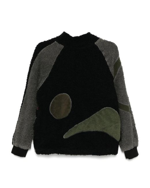 Stain Shade Black Patchwork Sweatshirt for men