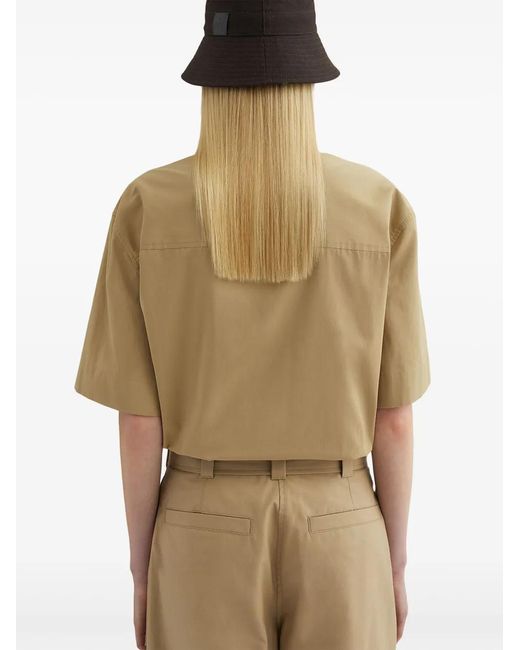 Jil Sander Natural Crop-Sleeves Shirt