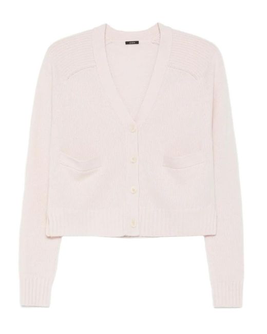 Joseph Pink Button-Front Pocket Cardigan