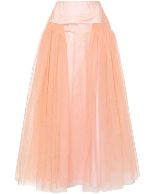 Pink tulle flared skirt discount