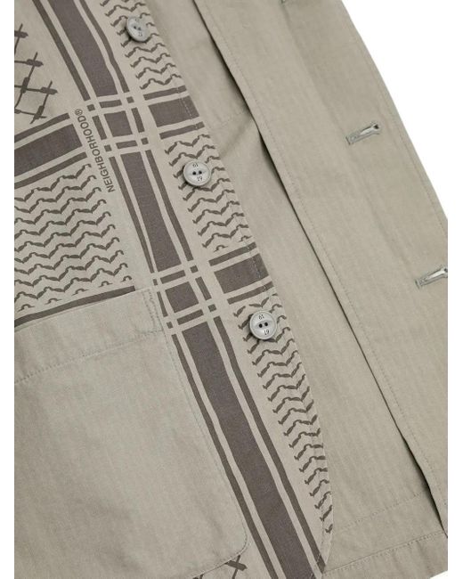 Neighborhood Gray Shemagh Patchwork Blazer for men