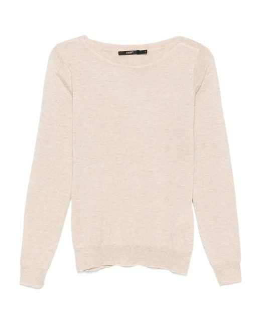Seventy White Ribbed Long-Sleeves Top
