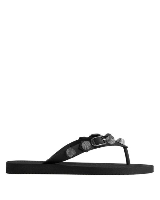 Balenciaga Black Le Cagole Flip-Flops mit Nieten