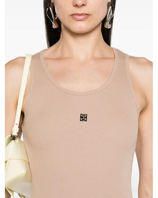 Givenchy White 4G-Plaque Ribbed Maxi Dress