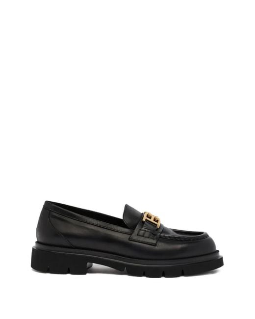 Bally Black Walidy Leather Logo Hardware Loafers