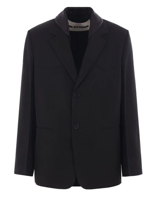 Jil Sander Black Single-Breasted Blazer for men