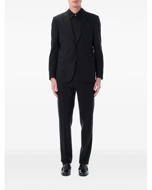Lardini Black Lapel Pin Suit for men