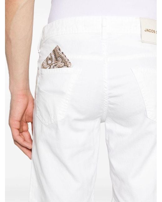 Jacob Cohen White Lou Herringbone Shorts for men
