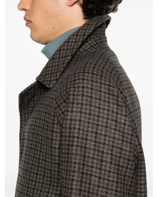 Tagliatore Gray Check-Print Coat for men