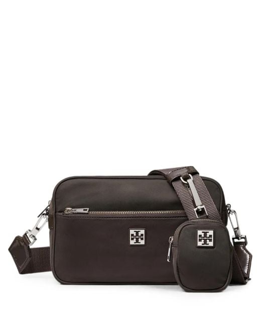 Tory Burch Black Virginia Logo-Plaque Shoulder Bag