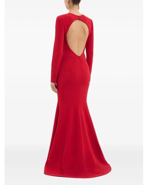 Rebecca Vallance Red Raziel Long Sleeve Gown