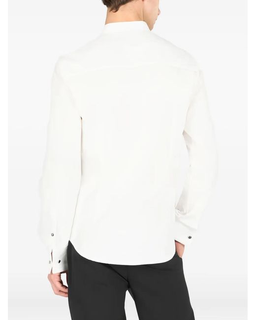 Roberto Cavalli White Pleated-Front Button Shirt for men