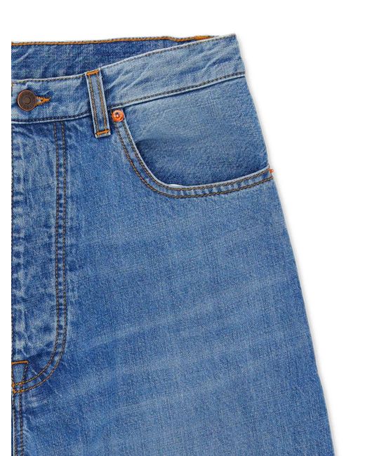 Fortela Blue Jaron Embroidered Baggy Jeans