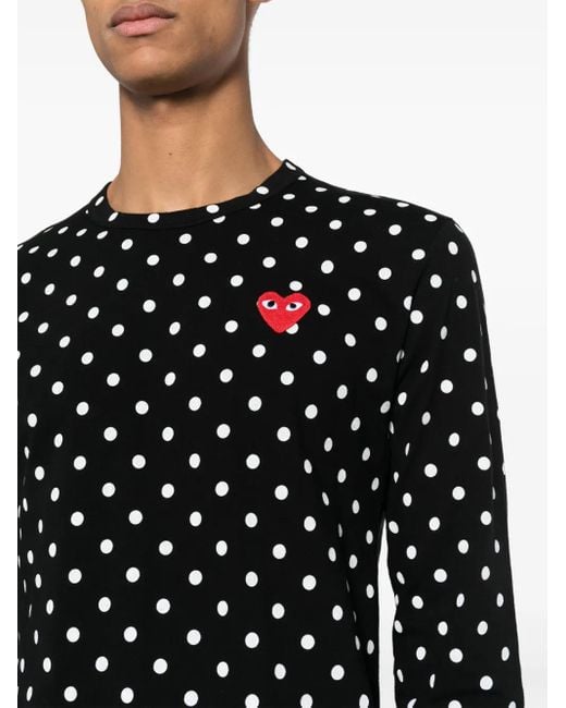 COMME DES GARÇONS PLAY Black Polka Dot Print T-Shirt for men