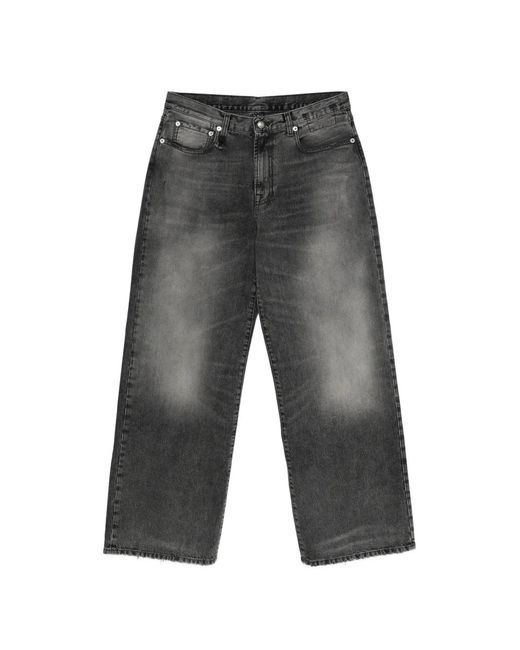 R13 Gray Frayed Jeans for men
