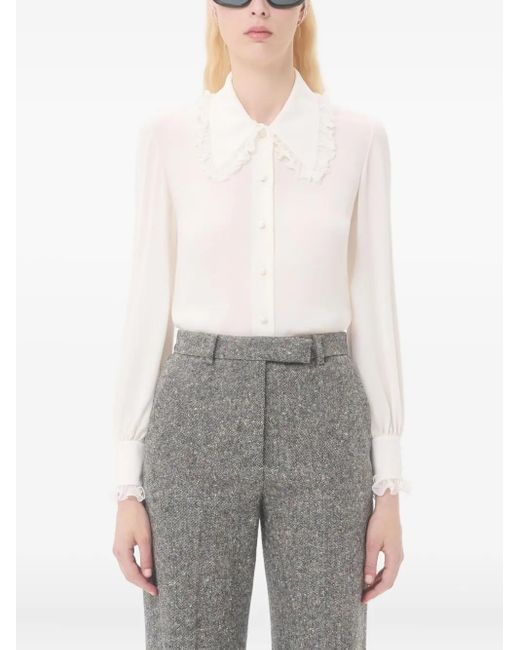 Valentino Garavani White Crepe-De-Chine Shirt