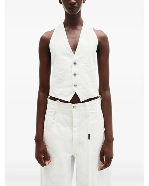 Ann Demeulemeester White Monique Waistcoat