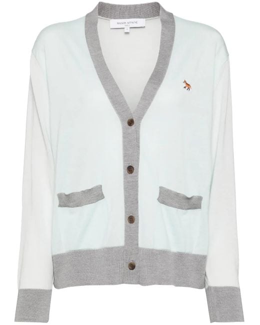 Maison Kitsuné Vest Met Colourblocking in het Gray