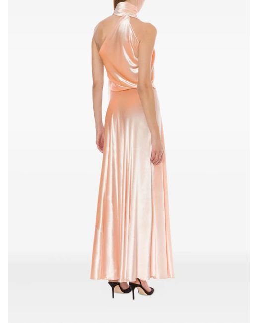 Alberta Ferretti Pink Satin Long Dress