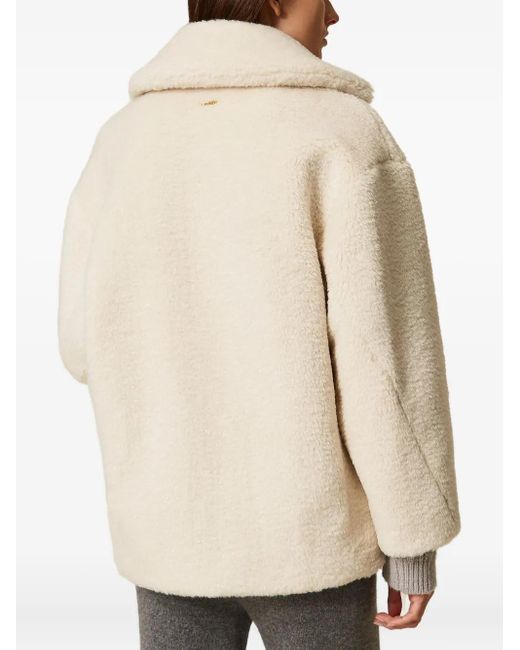 Twinset Natural Double-Breasted Coat