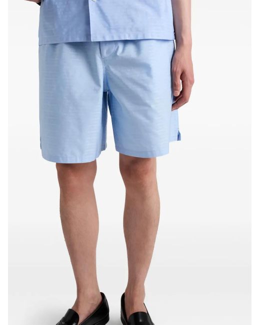 Prada Blue Poplin Bermuda Shorts for men
