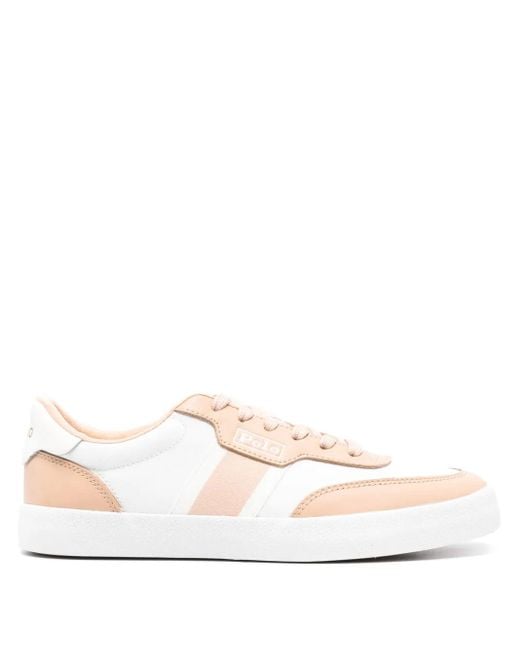 Polo Ralph Lauren White Court Logo-Debossed Sneakers