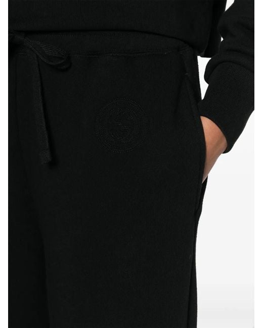Gucci Black Interlocking-G Cotton Track Trousers