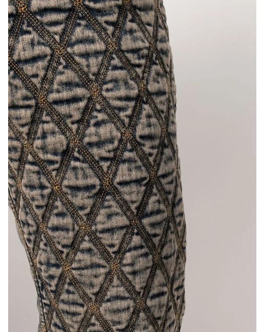 DIESEL Gray Diamond Embroidered Slim Fit Jeans for men