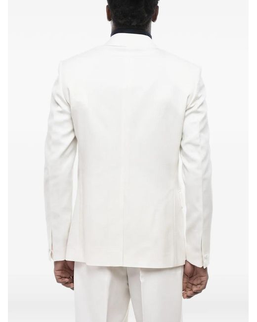 Givenchy White Double-Breasted Peak-Lapel Blazer for men