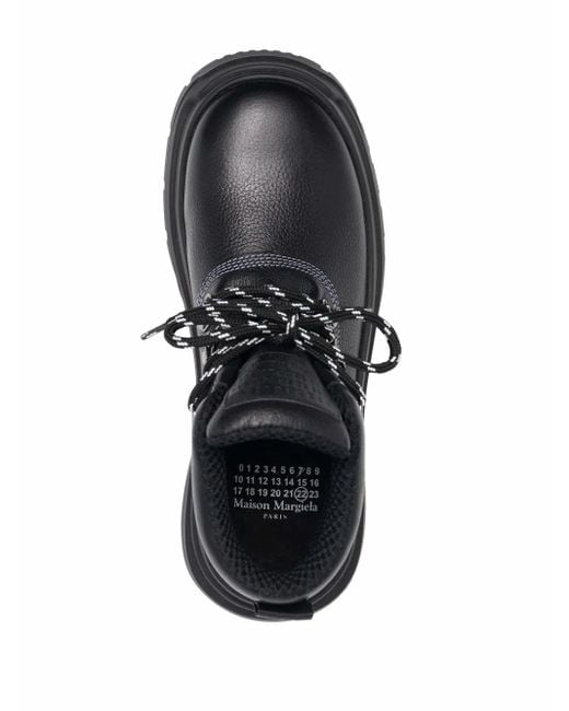 Maison Margiela Black Lace-Up Leather Boots